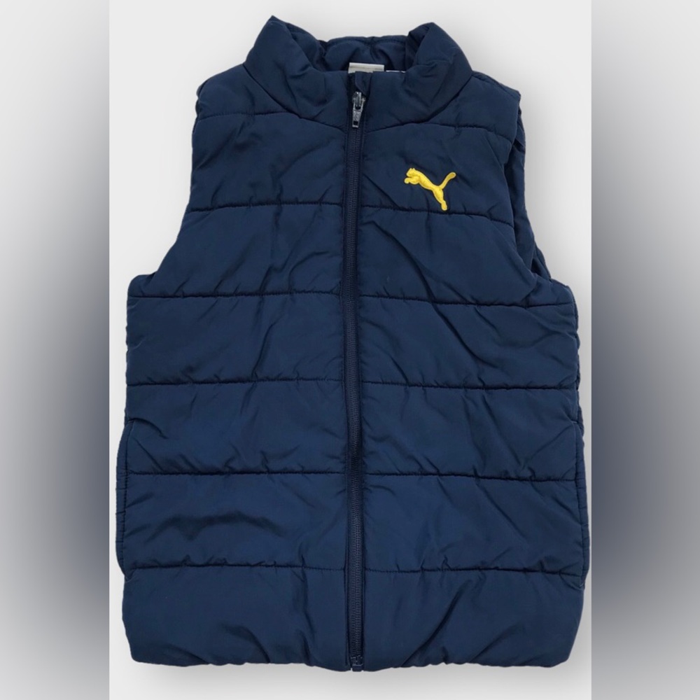 Puma Kids Navy Blue Vest with Yellow Logo